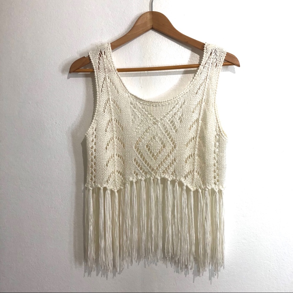 Haute Society Made W/Love Fringe Boho Top